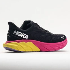HOKA Arahi 6 Women's Black/Pink Yarrow -Fashion Shoes-HOKA 049237 6